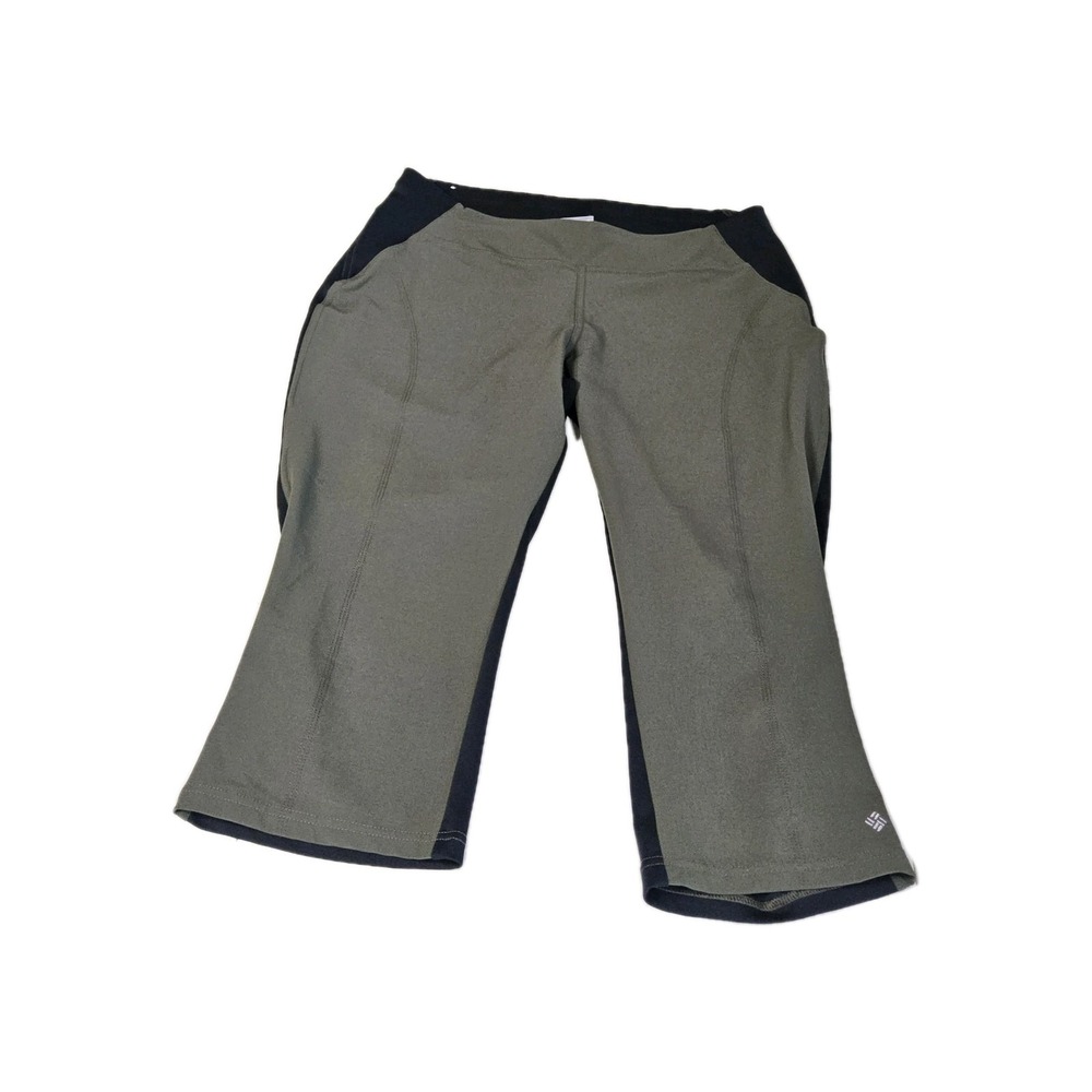 Columbia Omni Wick Running Womens Sz L 12 14 Capri Pants Cropped Pull On Black